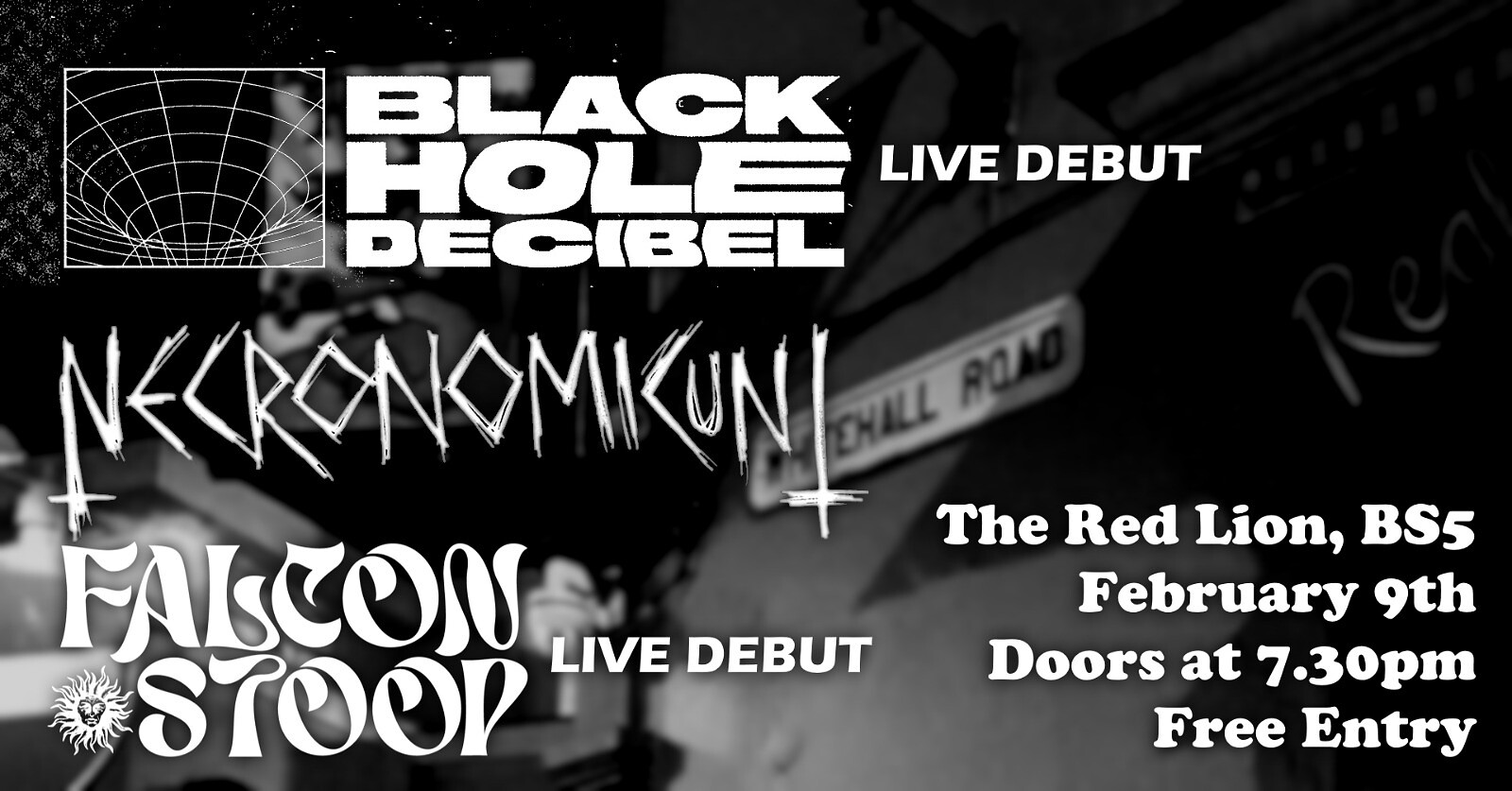 Black Hole Decibel / Necronomicunt / Falcon Stoop at The (Red) Lion, 206 Whitehall Rd, BS5 9BP, Bristol