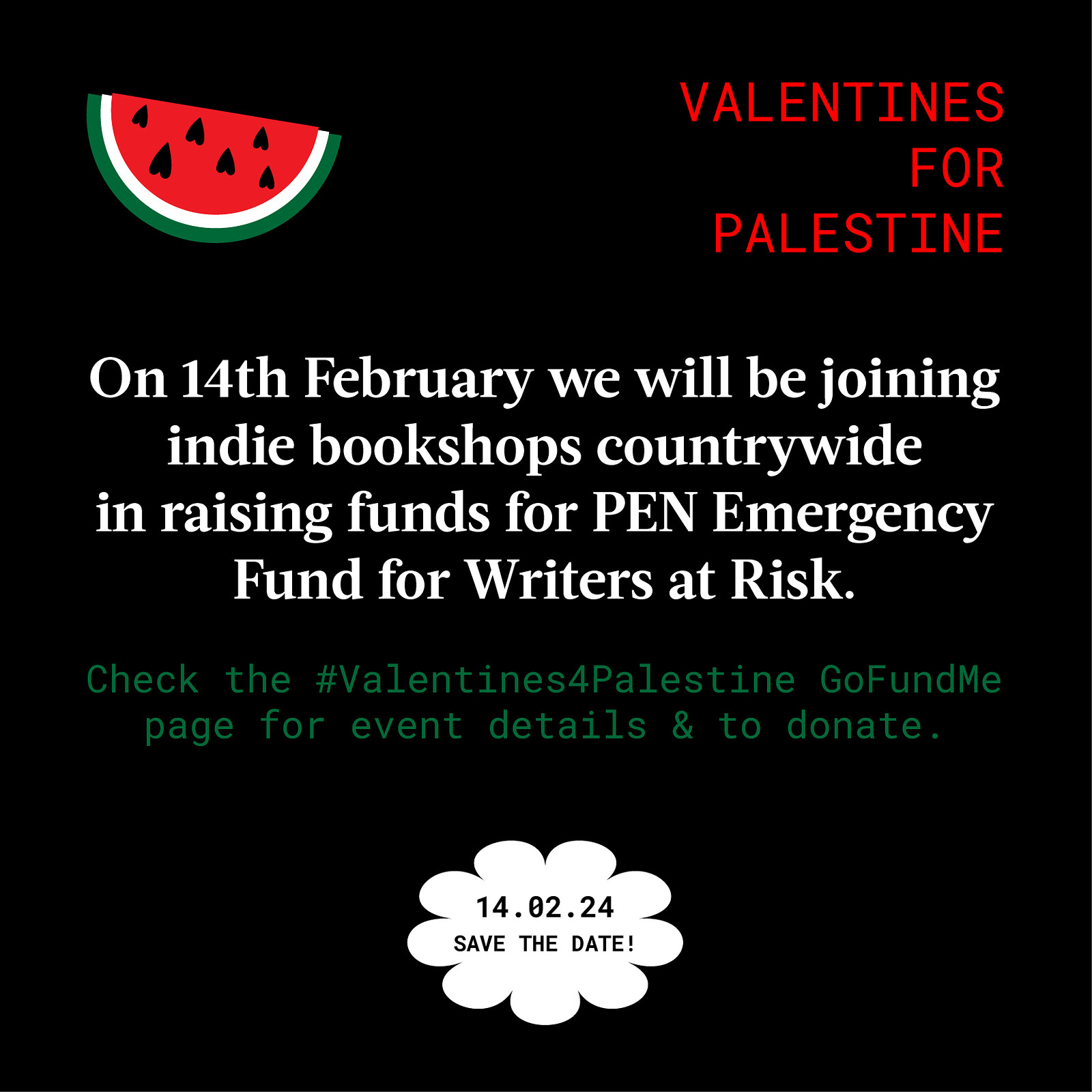 Valentines for Palestine at Bookhaus