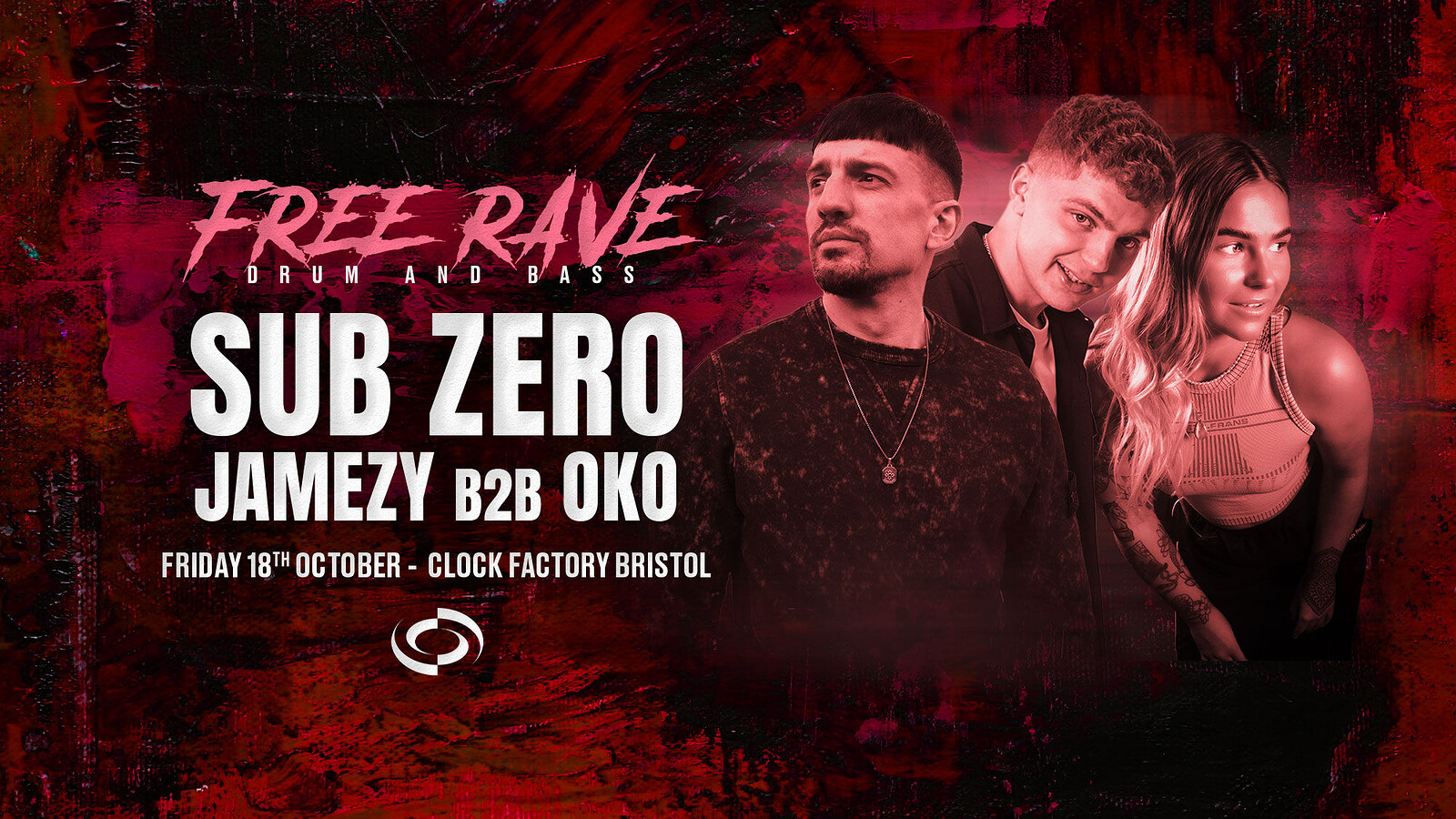 DNB Rave • Sub Zero, Jamezy B2B OKO at Clock Factory