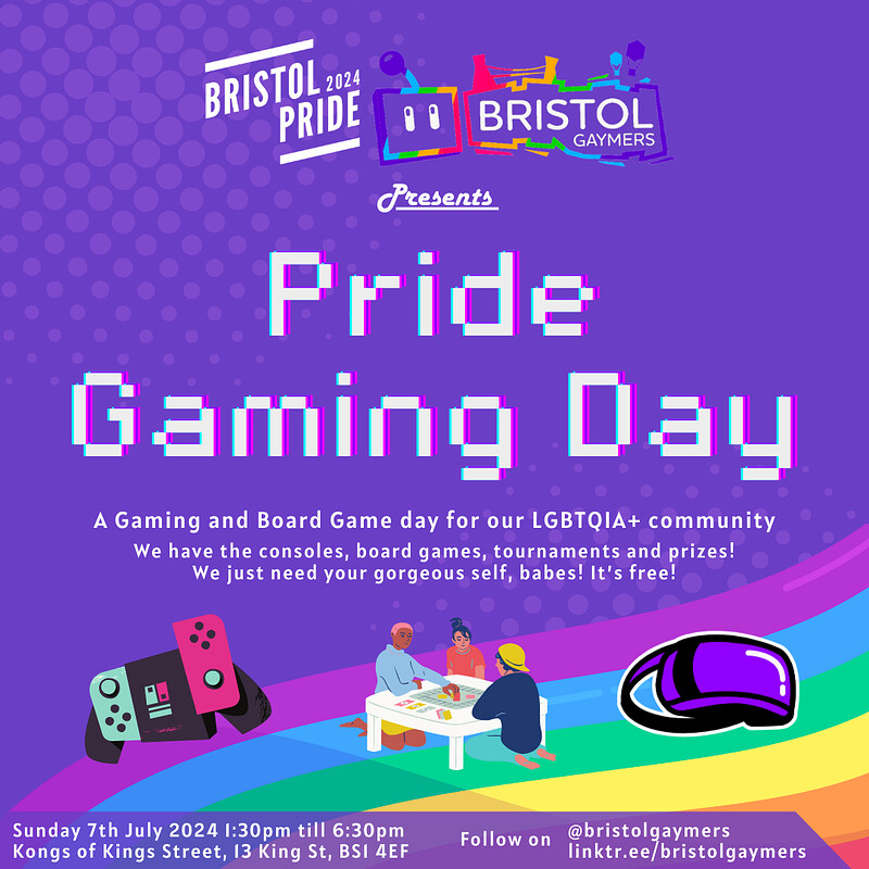 Bristol Pride Gaming Day at Kongs of King Street