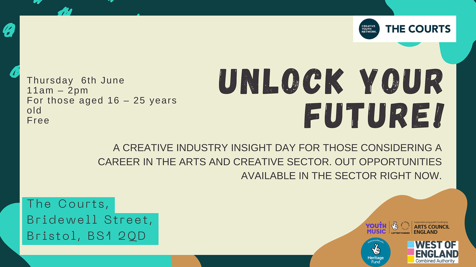 Unlock Your Future | Creative Network Event at The Courts, Bridewell St, BS1 2QD