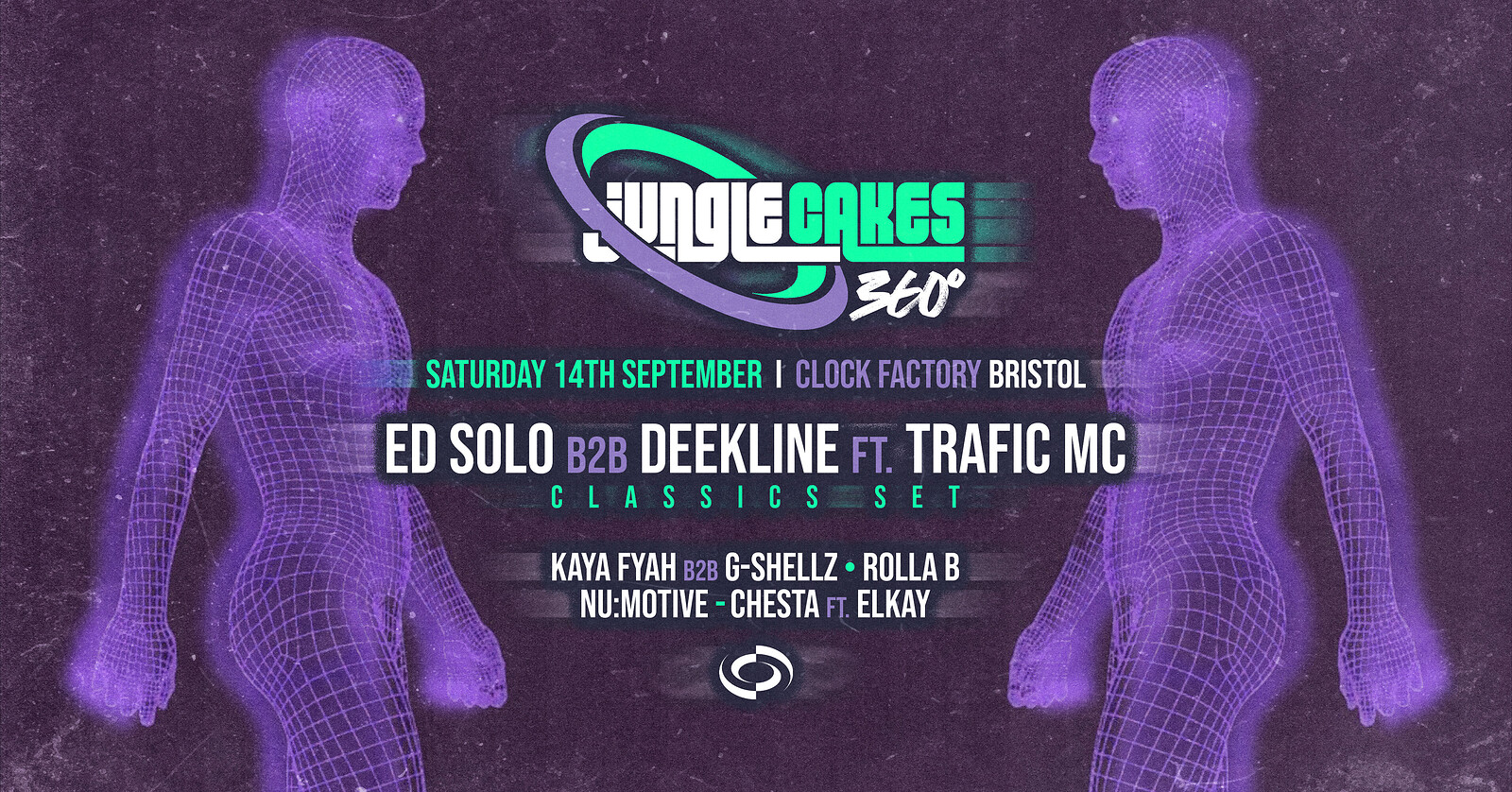 Jungle Cakes 360 - Ed Solo B2B Deekline + More at Clock Factory