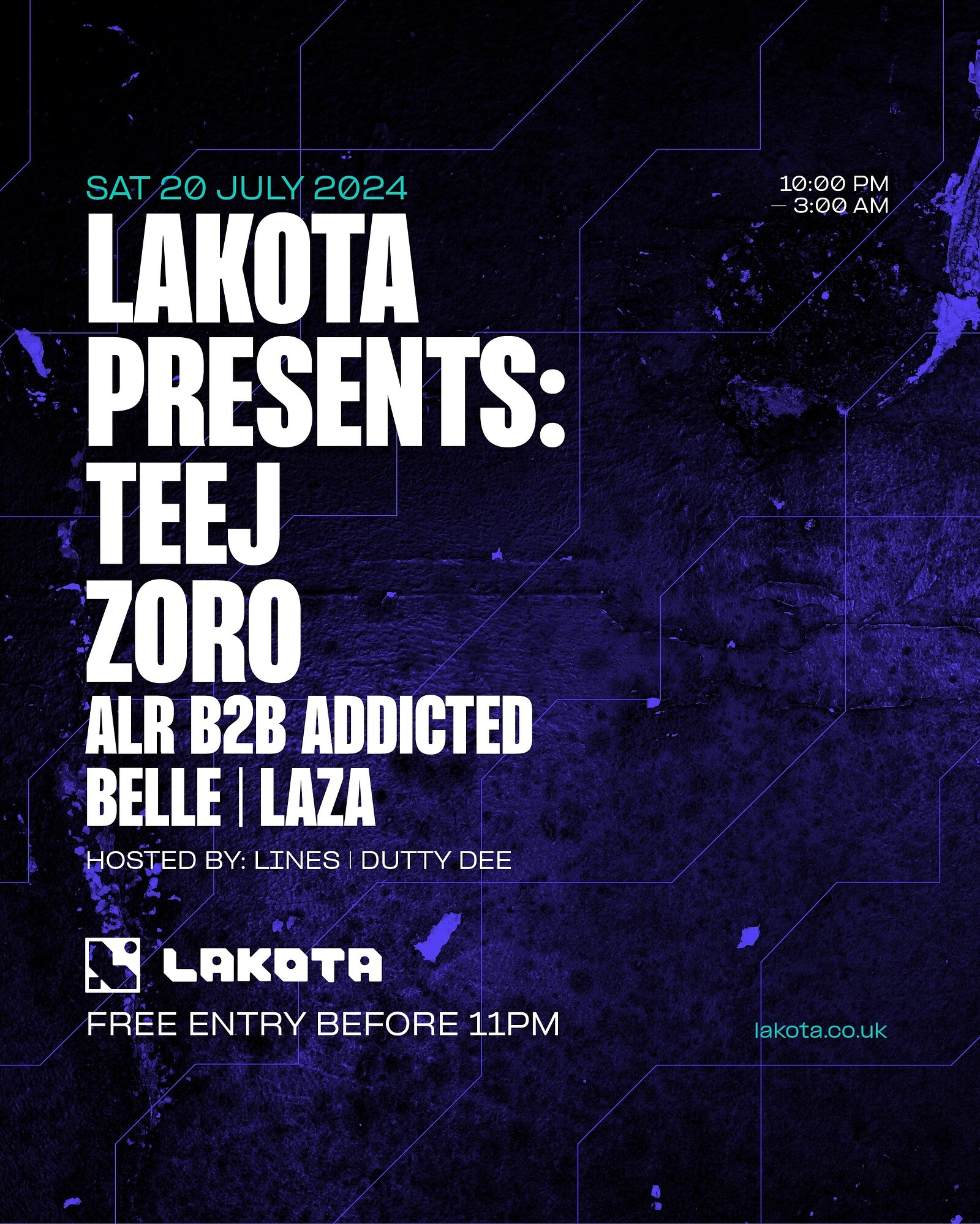 Lakota Presents: Rave W/ Teej and Zoro at Lakota