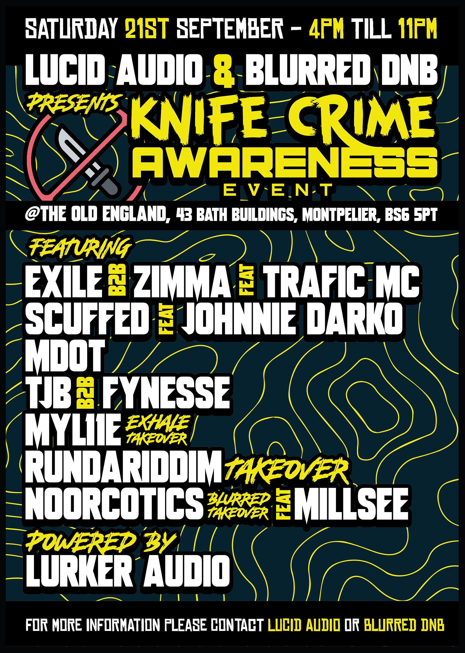 Anti knife crime Lucid Audio x Blurred Dnb at The Old England Pub