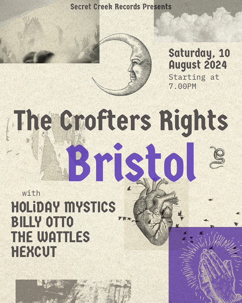 HOLiDAY MYSTICS, Billy Otto, The Wattles & Hexcut at Crofters Rights