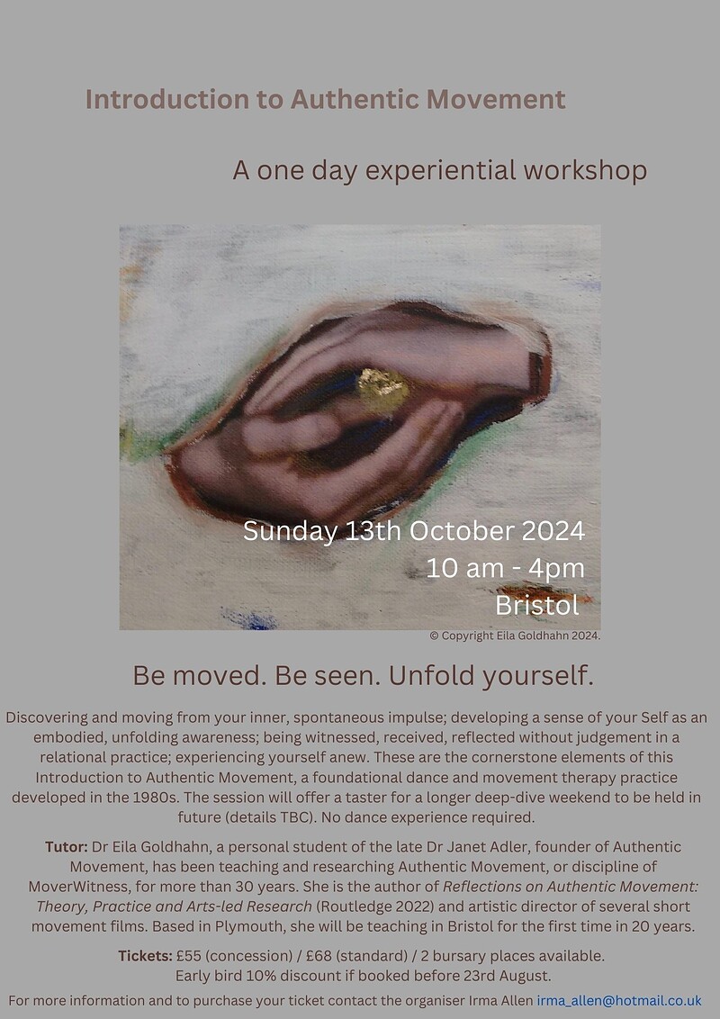 Introduction to Authentic Movement at Unitarian Hall, Brunswick Sq, Bristol