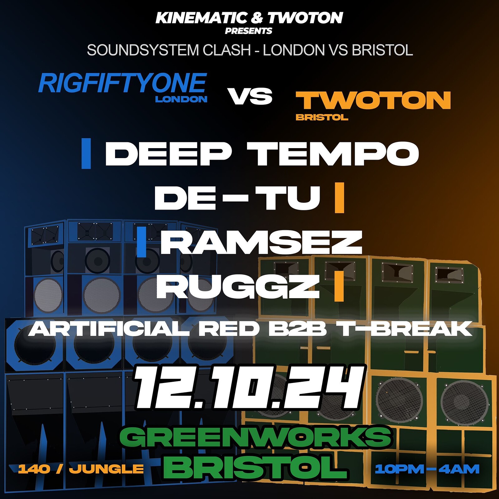 Twoton & Kinematic: Rig51 vs Twoton Soundclash at Green Works