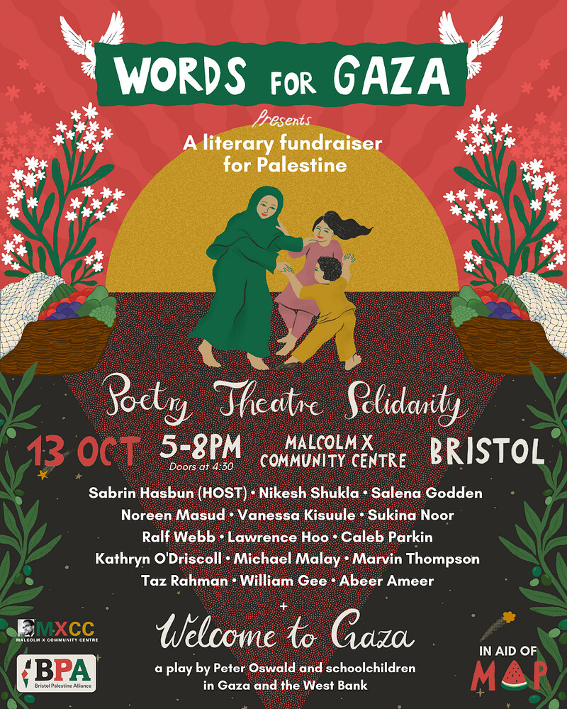 Words for Gaza: Readings and a Play for Palestine at Malcom X Centre, Bristol