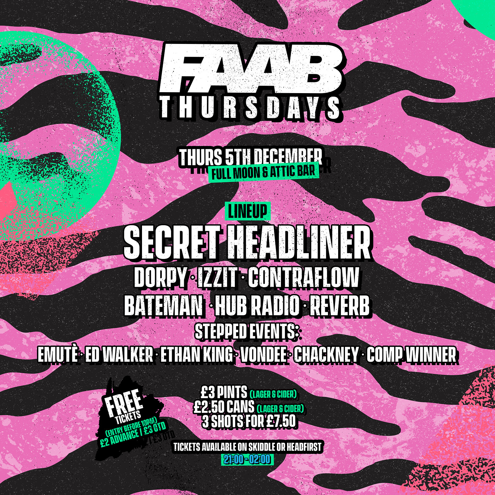 FAAB Presents: ATTIC Thursdays at The Full Moon & Attic Bar