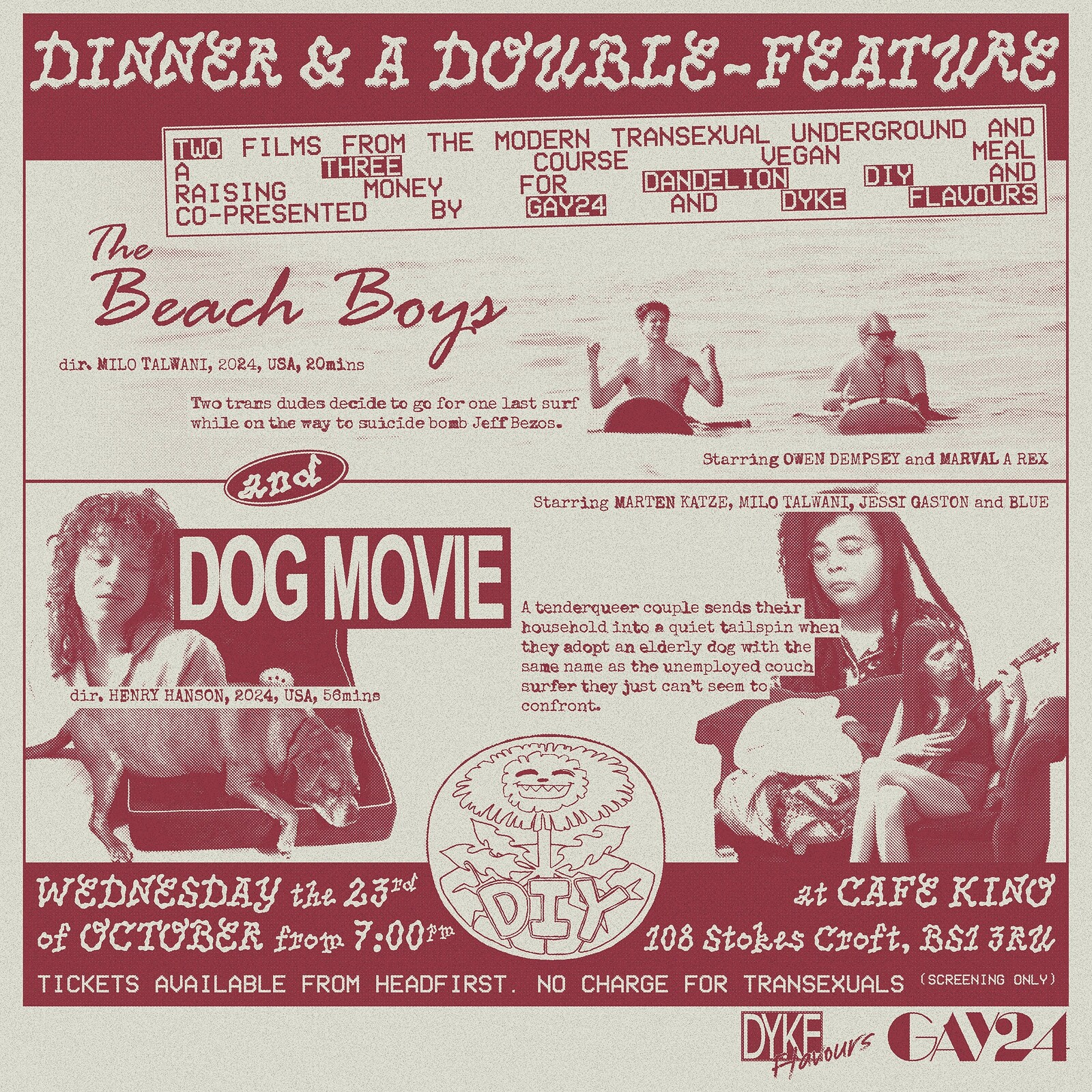 GAY24 + Dyke Flavours: Dinner & A Double Feature at Cafe Kino