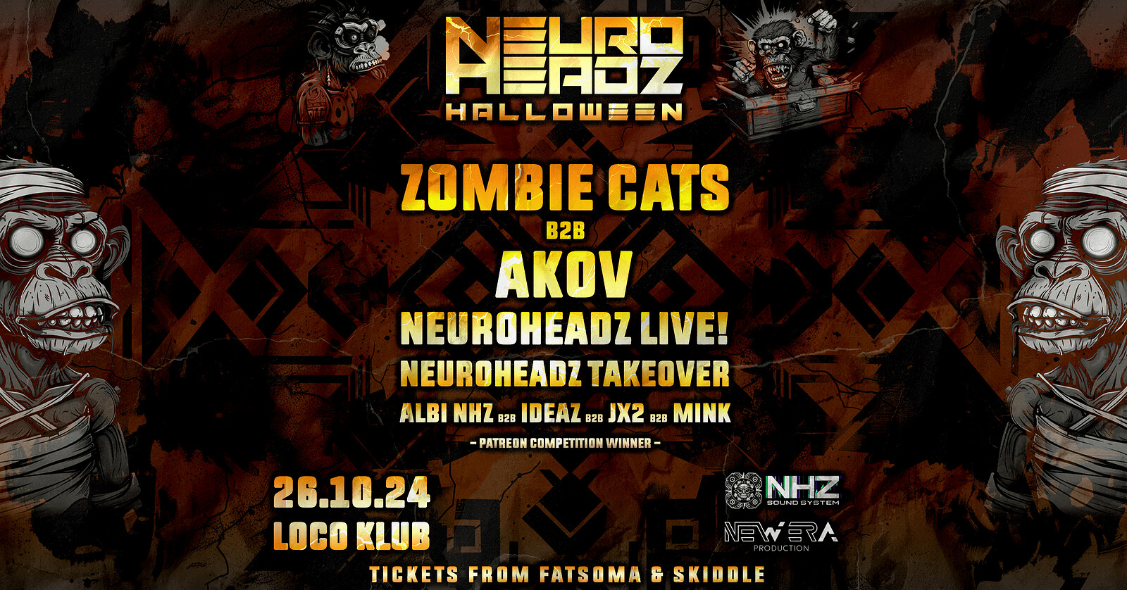 Neuroheadz Halloween - Zombie Cats b2b Akov at The Loco Klub