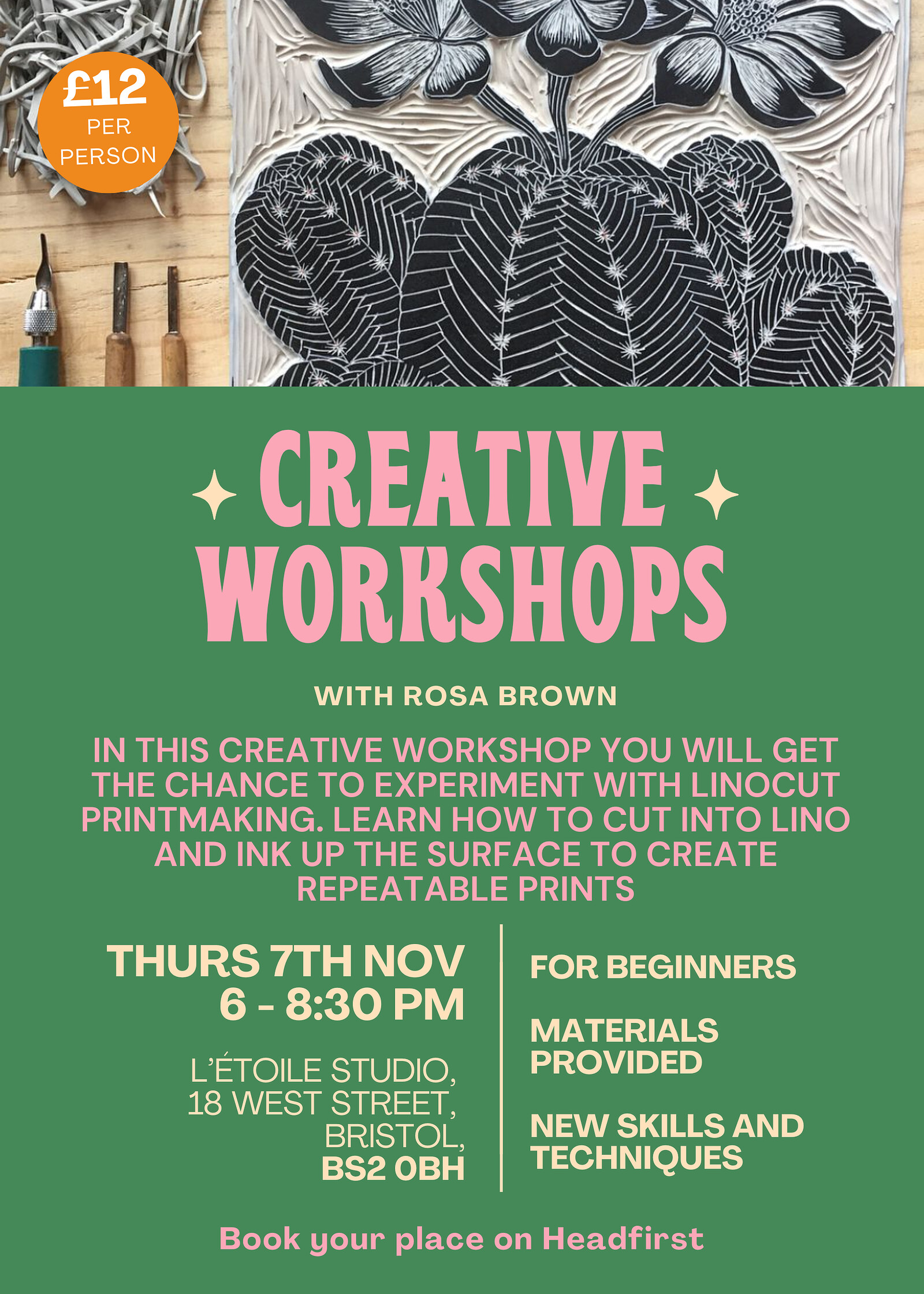 Creative Workshop: Linocut Printmaking at L'Étoile Studio