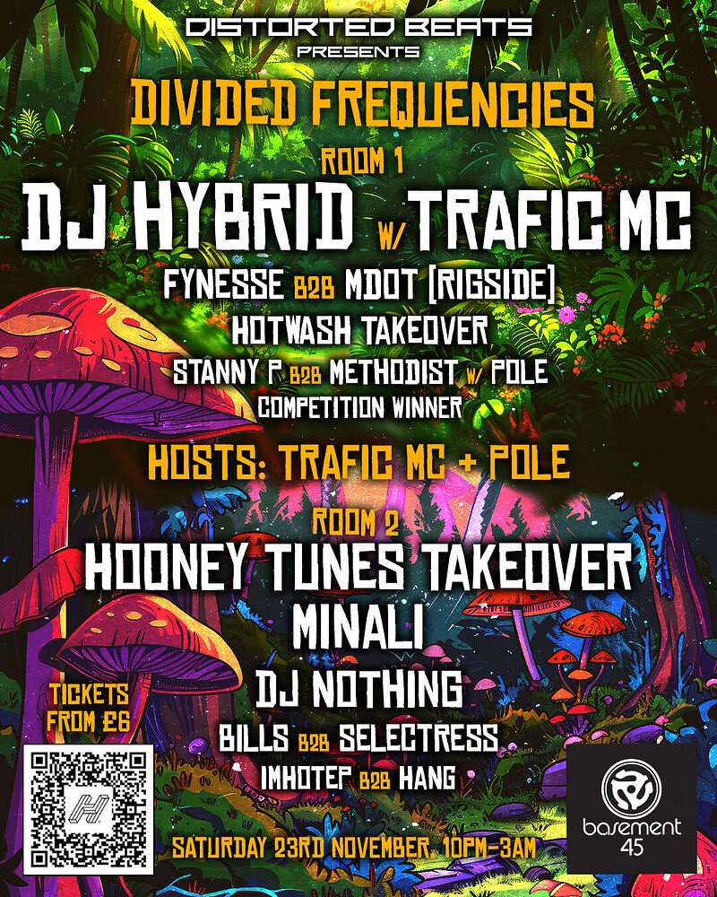 Distorted Beats presents “Divided Frequencies” at Basement 45