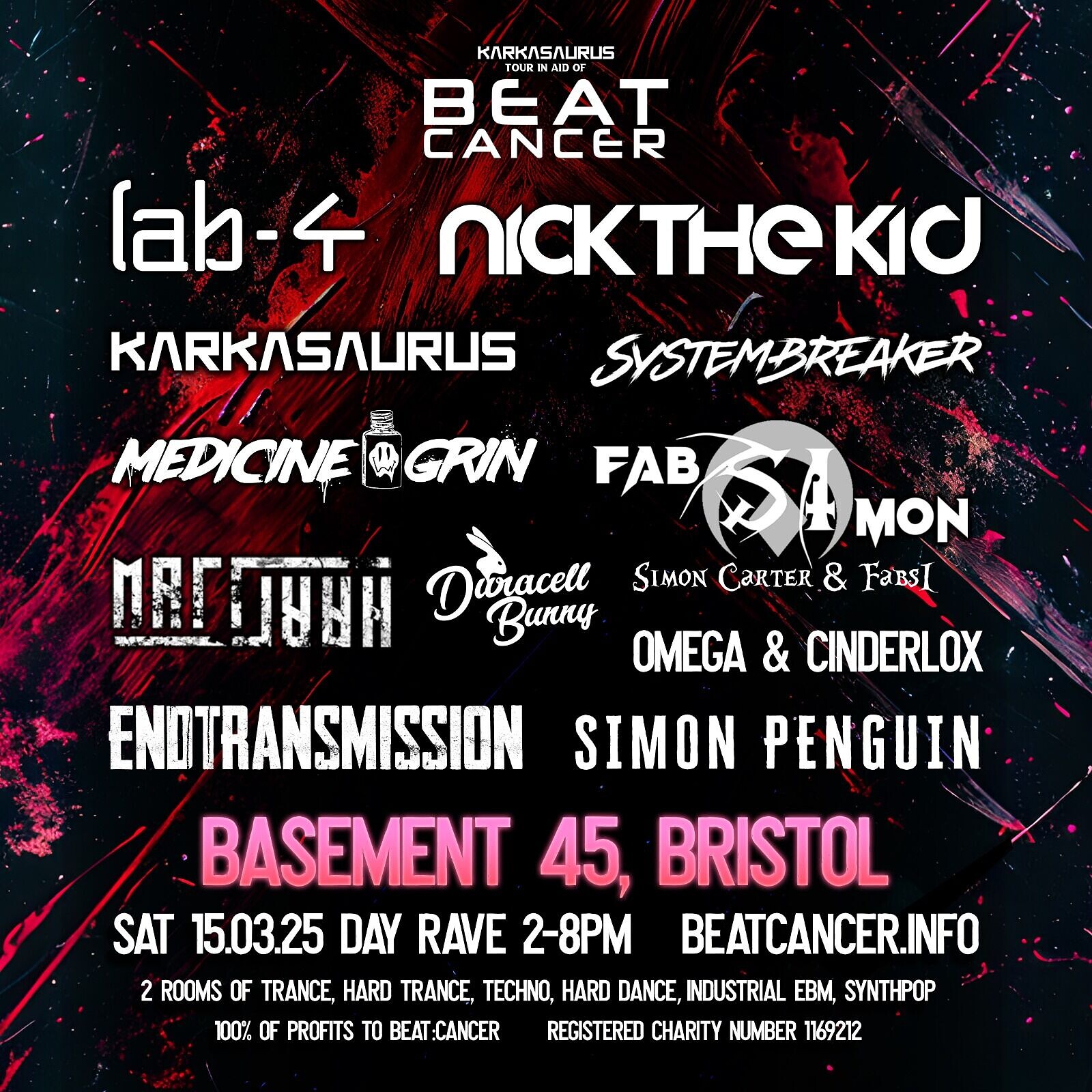 Beat:Cancer Day Party - Lab4, Nick The Kid & more at Basement 45