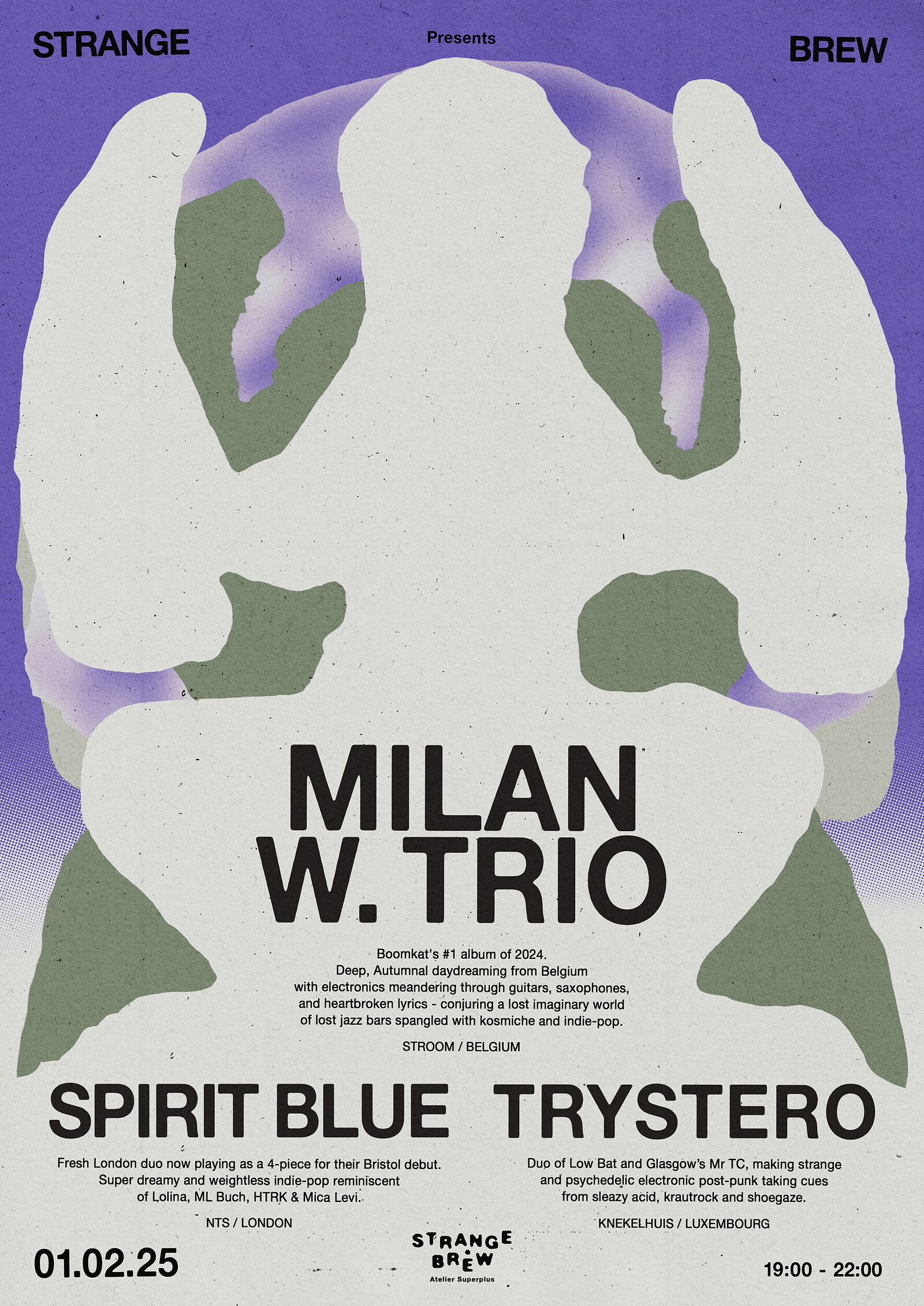 Milan W. trio  + Trystero + spirit blue at Strange Brew