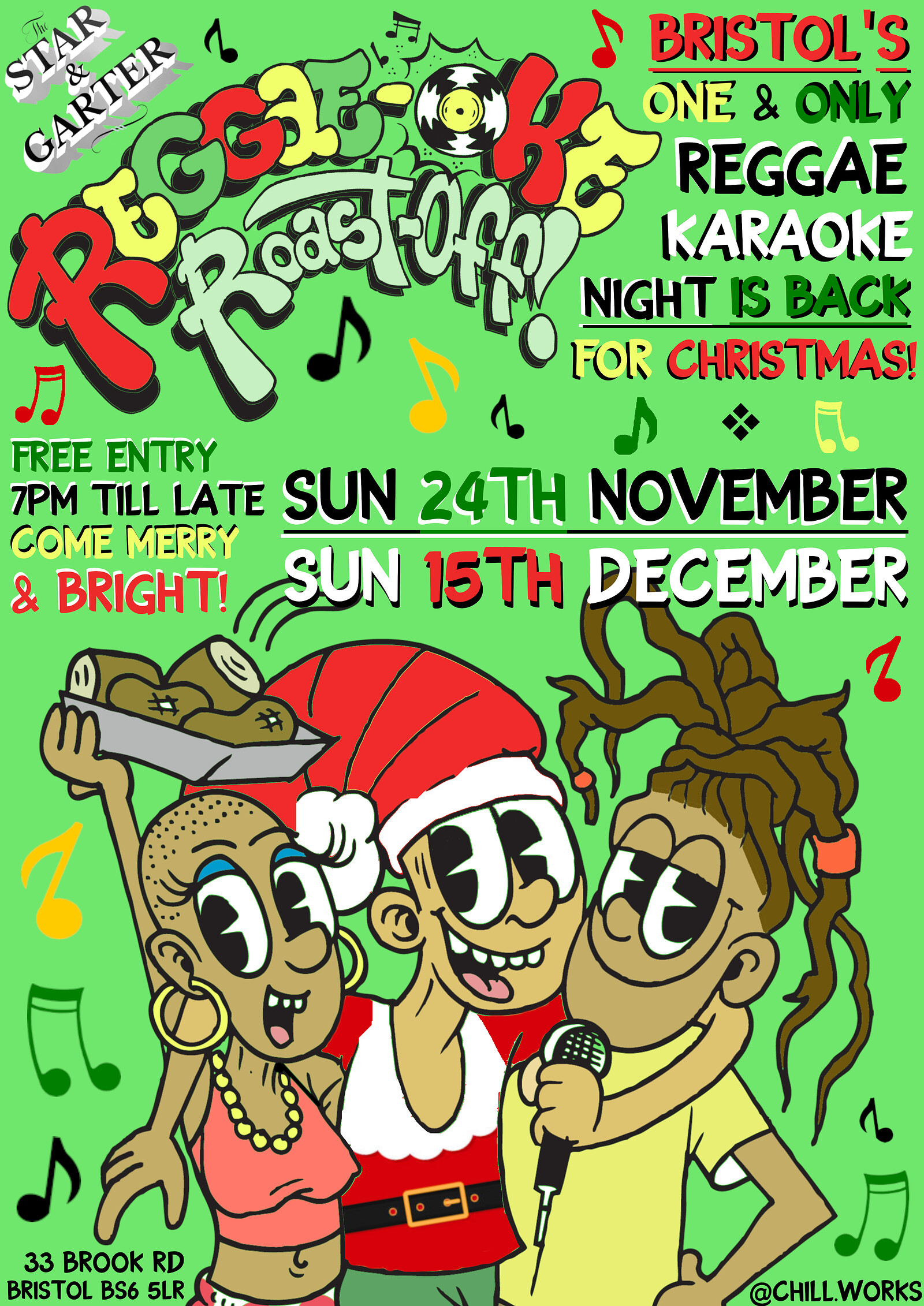 JINGLE BELL ROCKSTEADY - REGGAE-OKE ROAST OFF at The Star & Garter