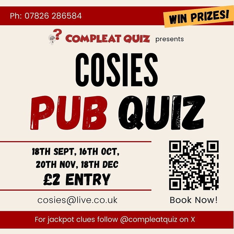 Pub Quiz at Cosies