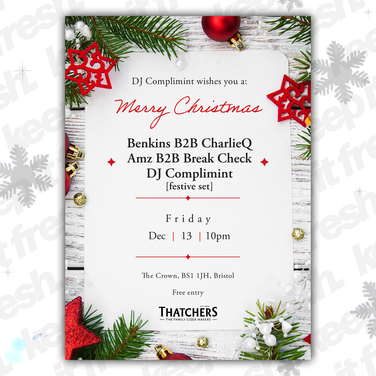 DJ Complimintmas: Benkins B2B CharlieQ + more at The Crown