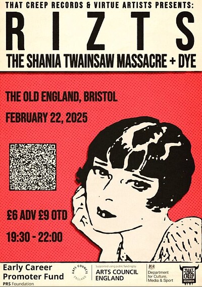 RIZTS + The Shania Twainsaw Massacre + DYE at The Old England Pub