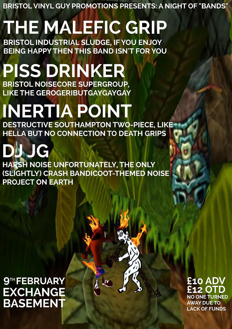 The Malefic Grip,Piss Drinker,inertia point,DJ JG at Exchange