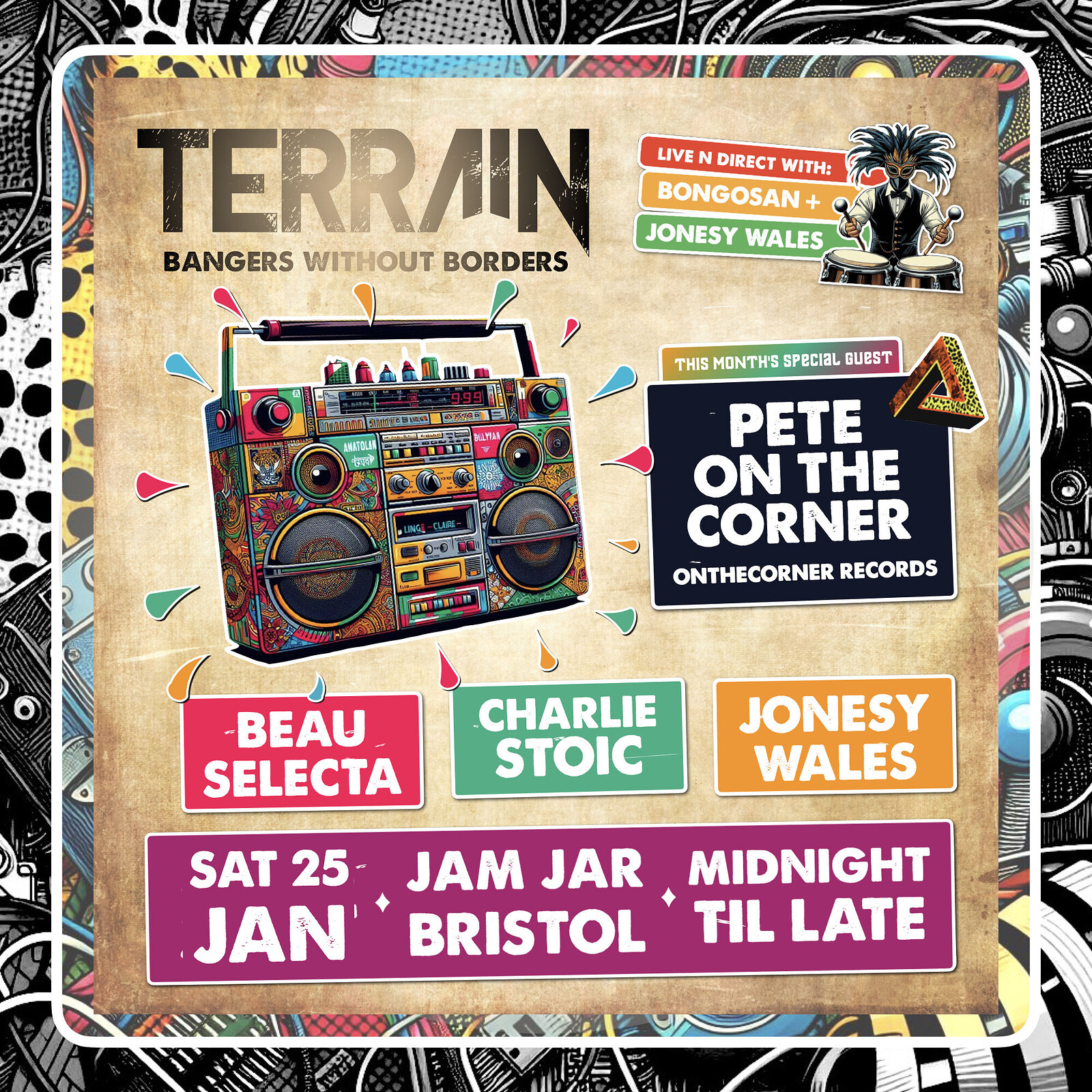 Terrain: Bangers Without Borders - PeteOnTheCorner at The Jam Jar