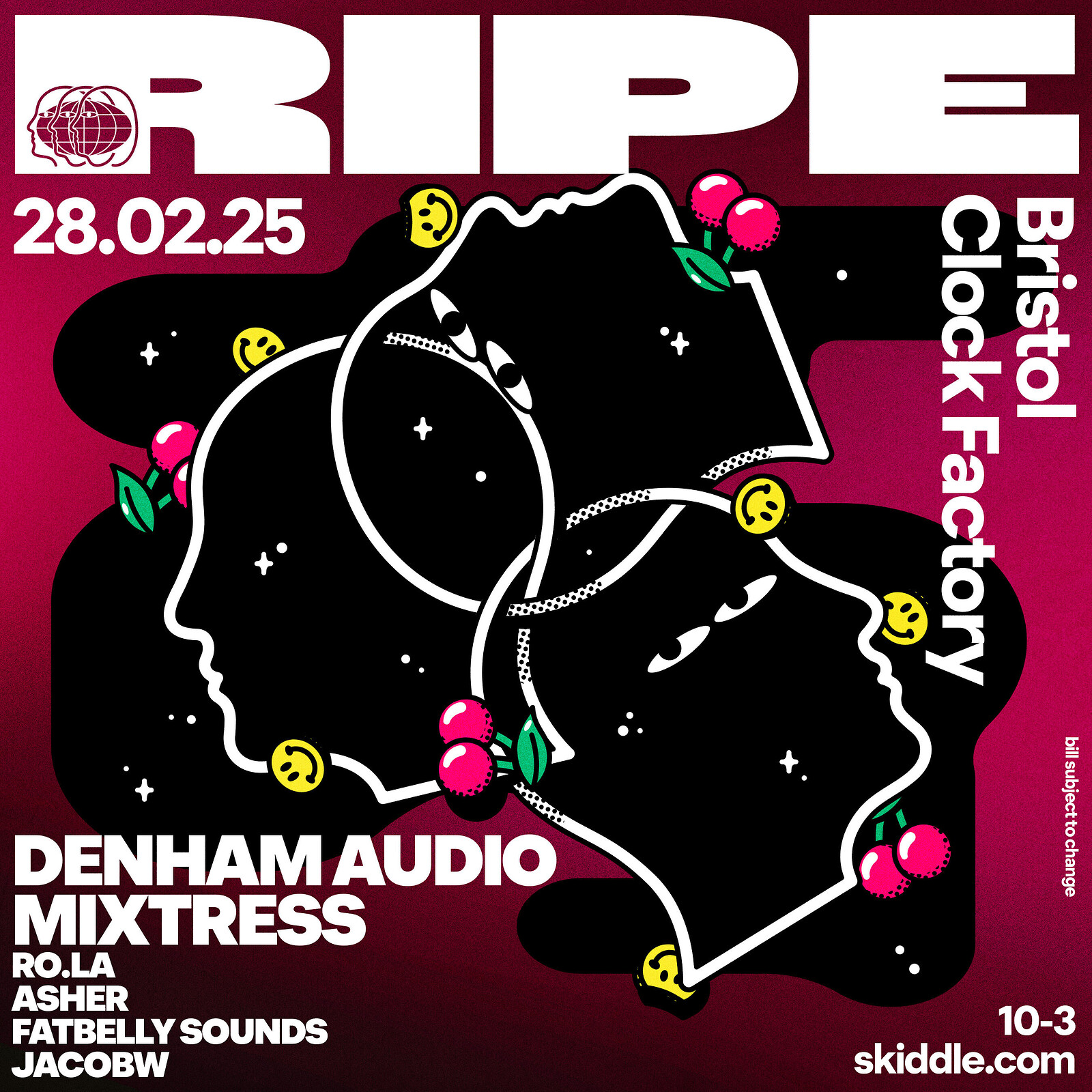 RIPE presents Denham Audio & Mixtress + more at Clock Factory