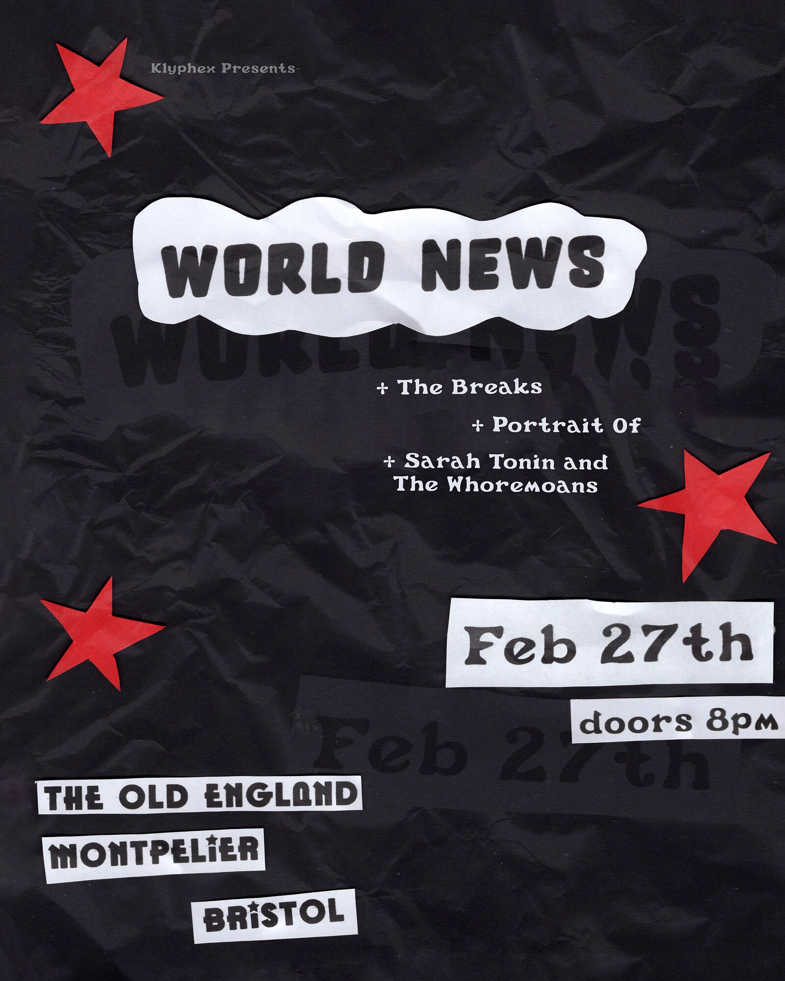 World News + Supports at The Old England Pub