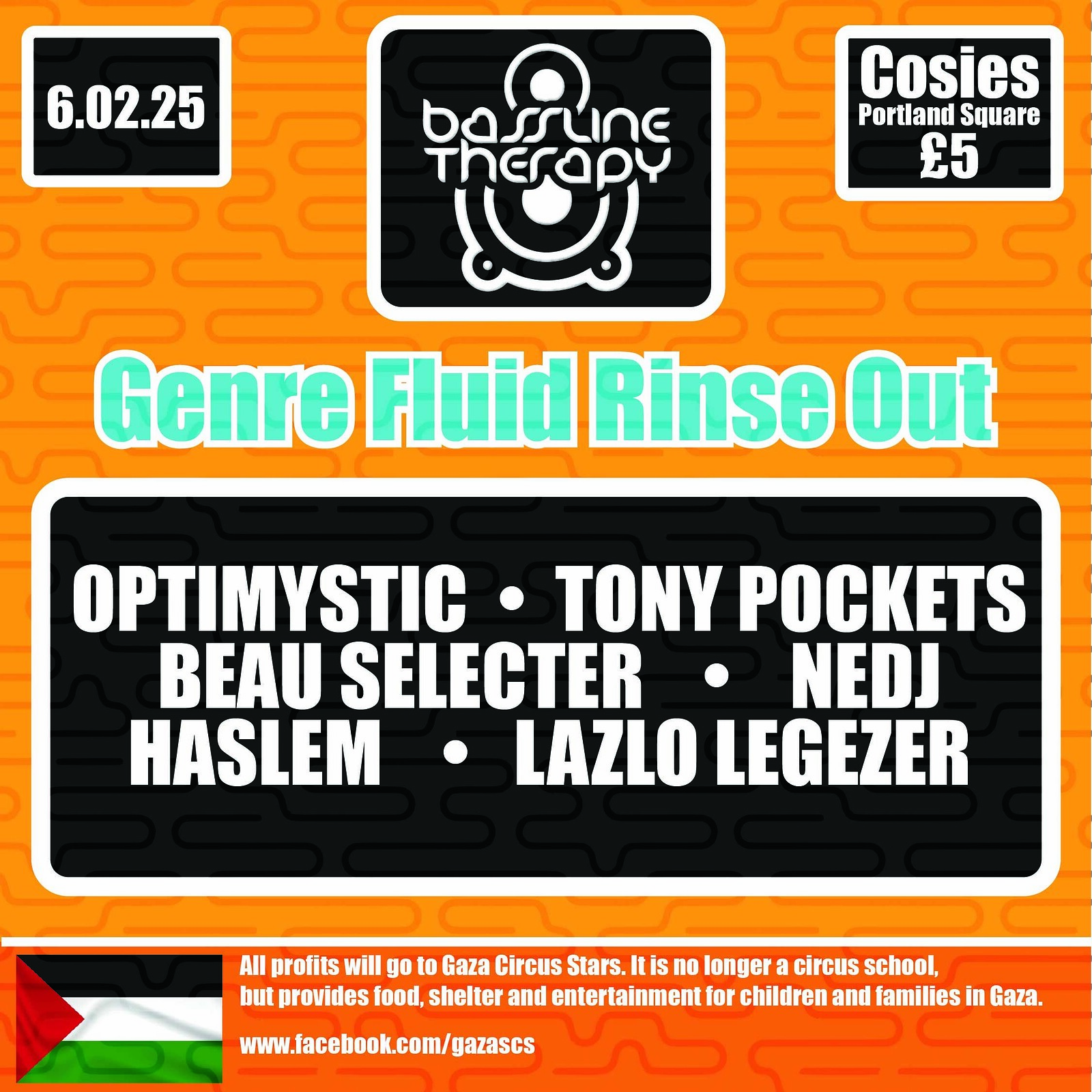 Bassline Therapy Palestine Fundraiser at Cosies