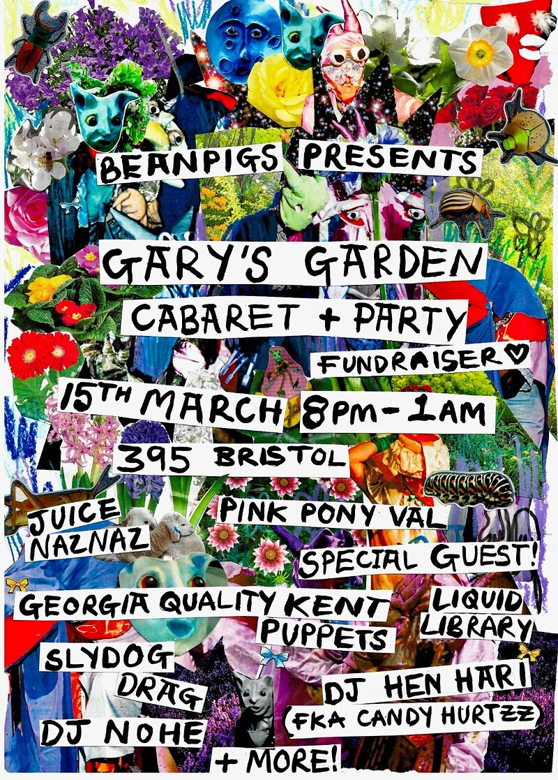 GARY’S GARDEN ✿ Cabaret & Party Fundraiser ✿ at 395