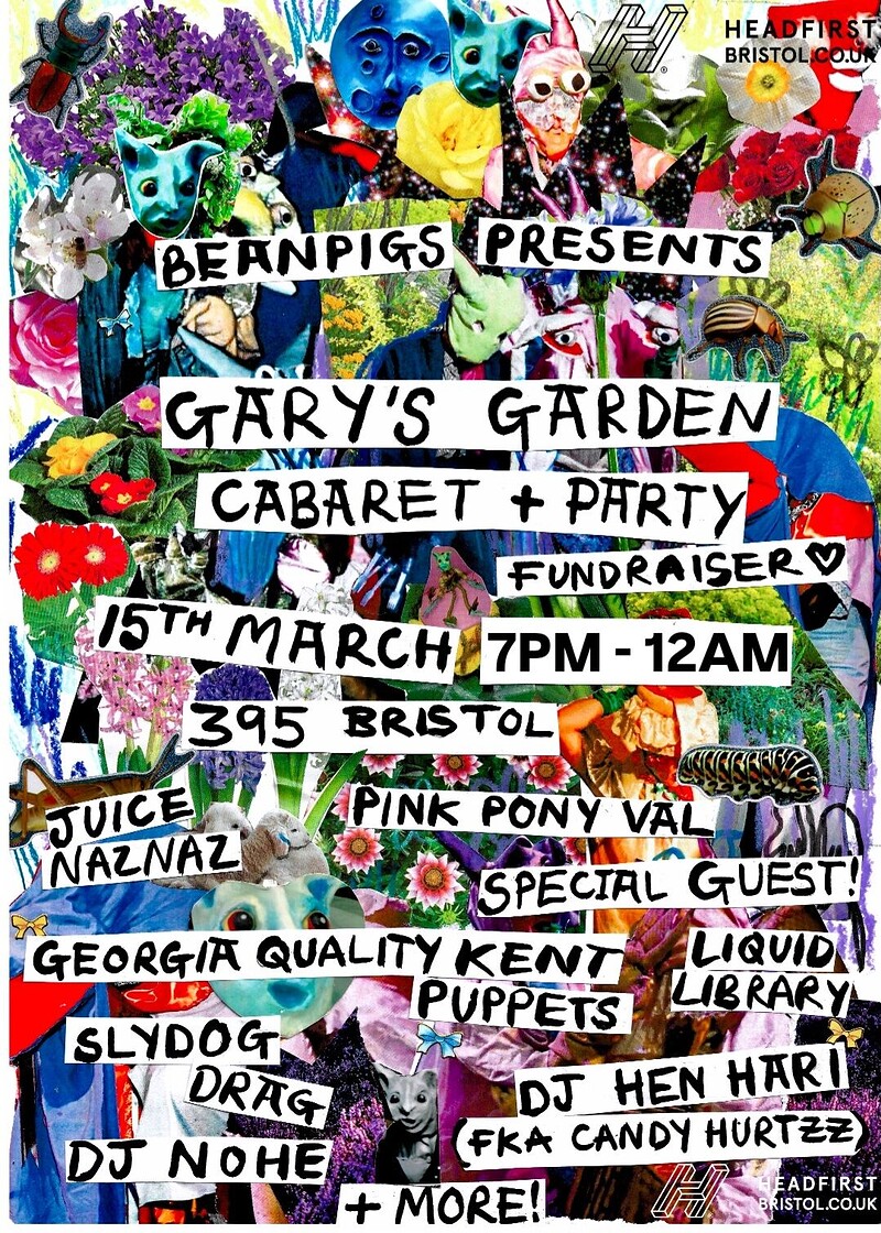 GARY’S GARDEN ✿ Cabaret & Party Fundraiser ✿ at 395