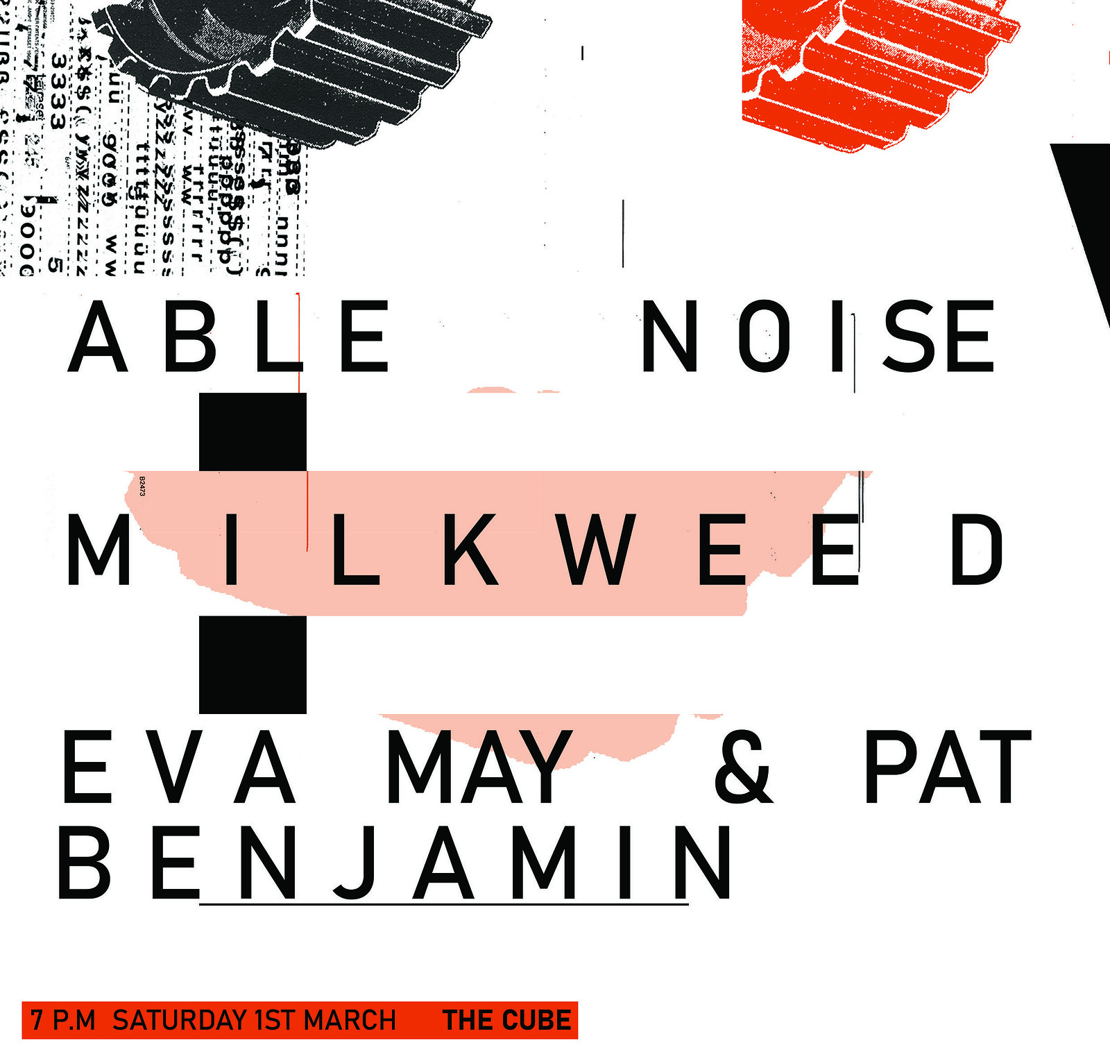 Able Noise / Milkweed / Eva May & Pat Benjamin at The Cube