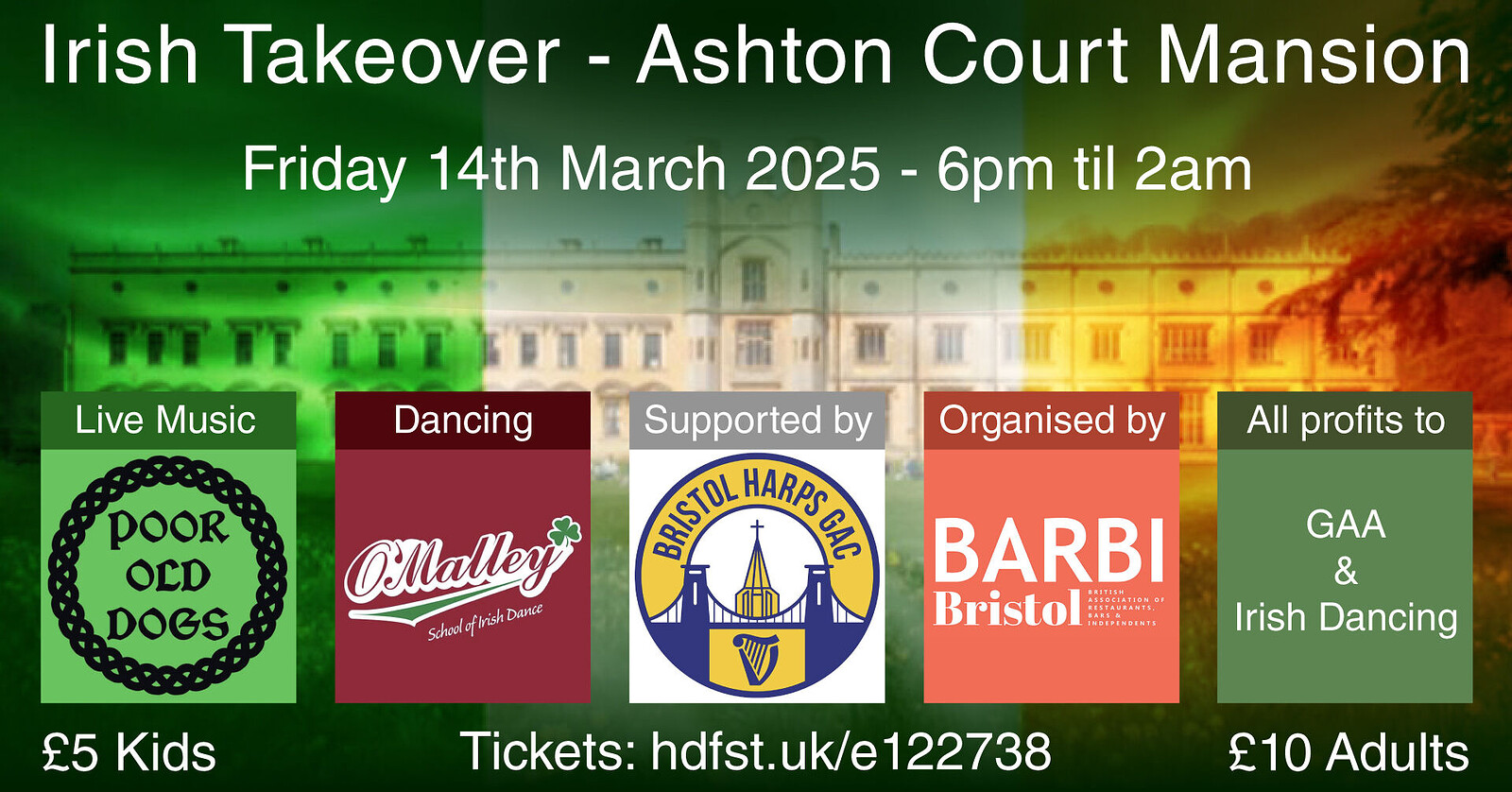 Irish Takeover at Ashton Court Mansion at Ashton Court