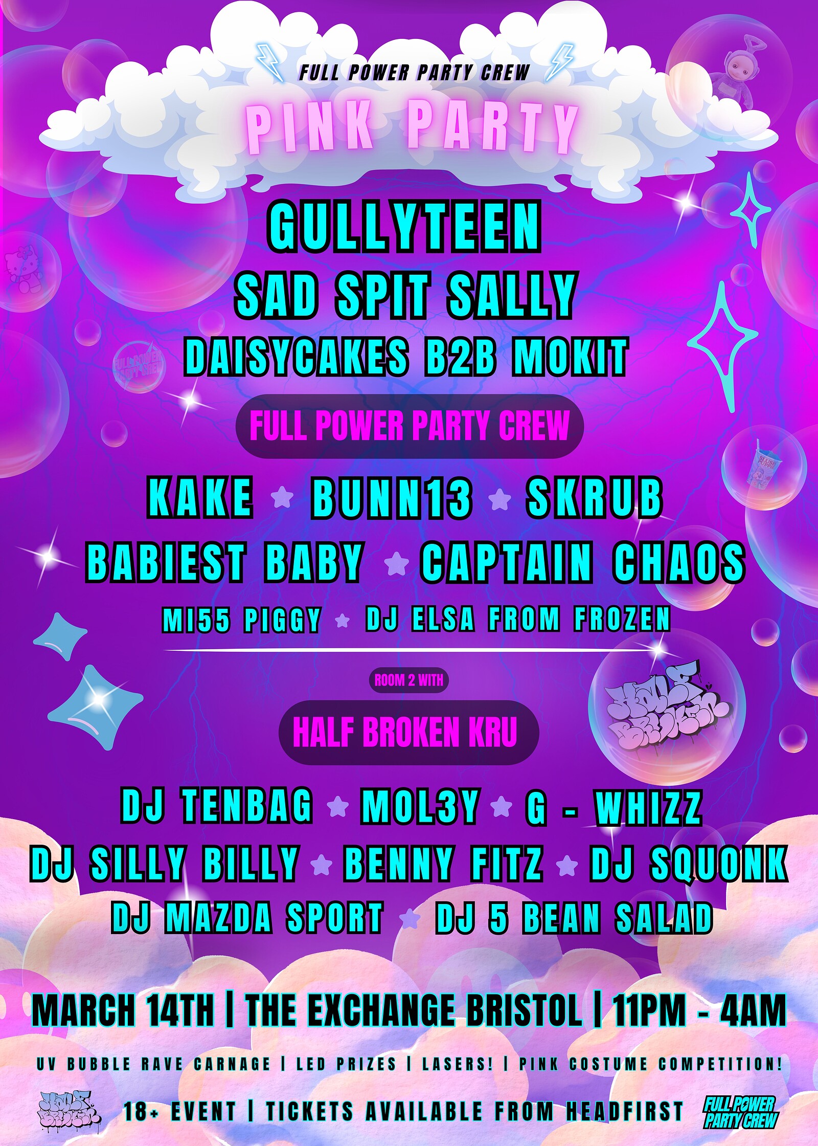 FPPC Pink Party: Gullyteen, Sad Spit Sally & HBK at Exchange