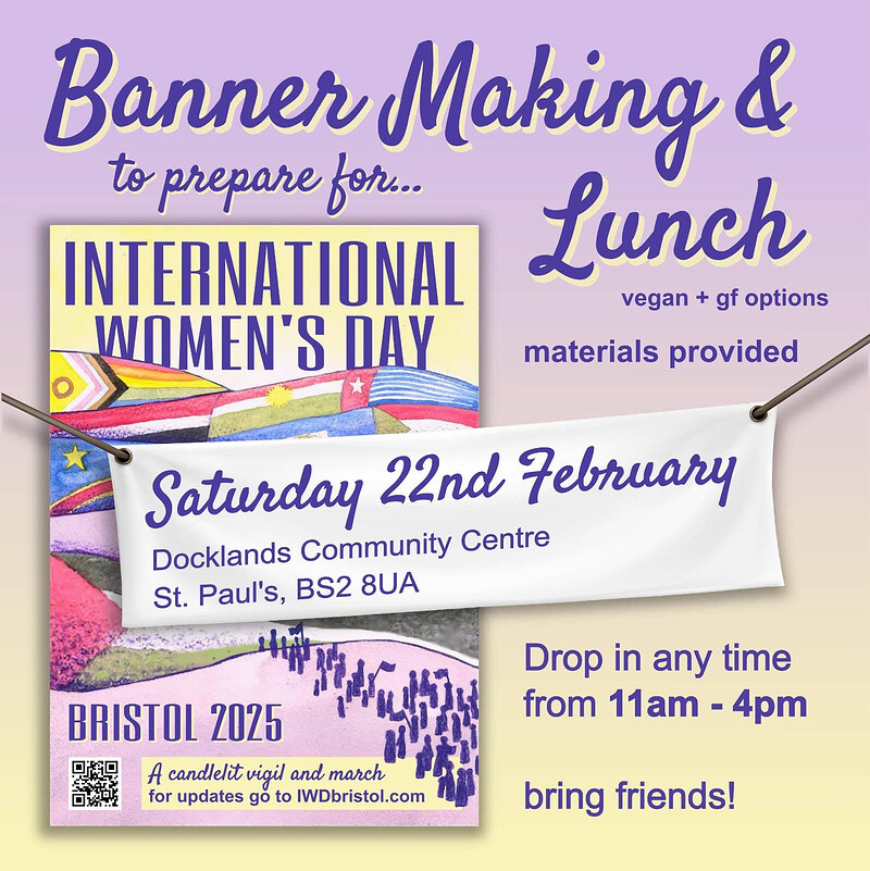 Banner making for International Women's day at Docklands community centre