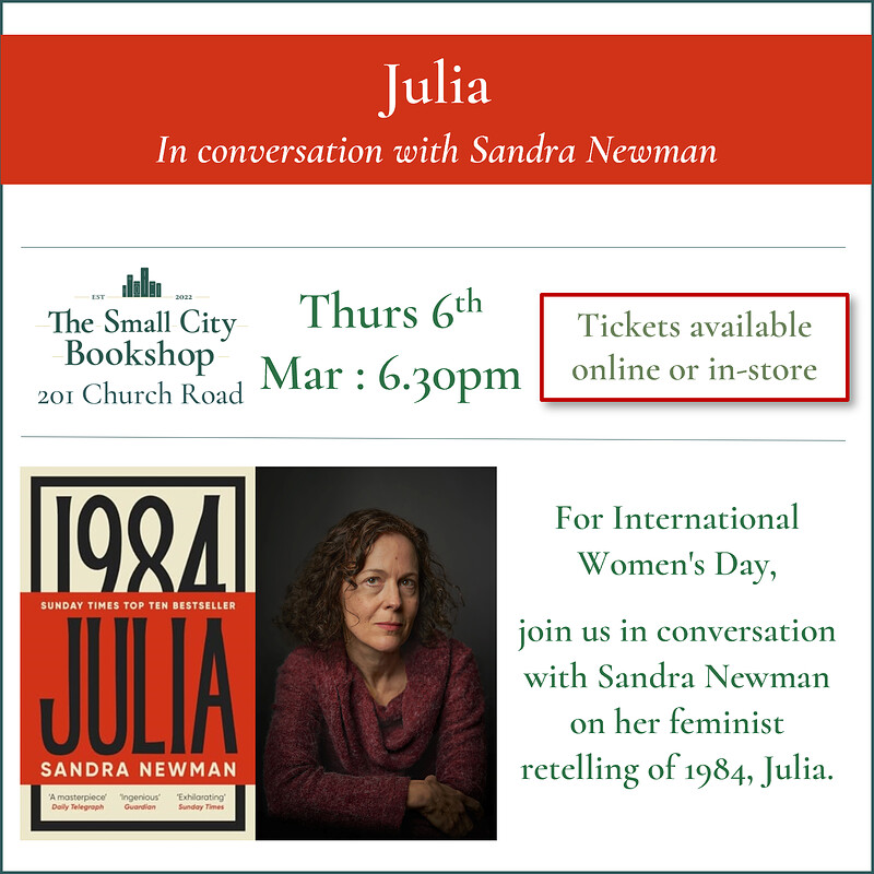 Julia, in conversation with Sandra Newman at 395