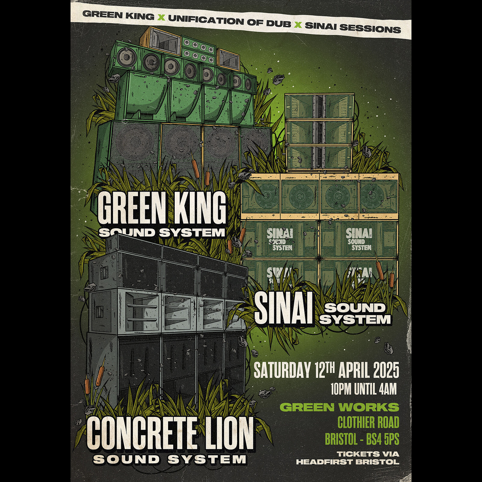 Sinai x Concrete Lion x Green King at Green Works