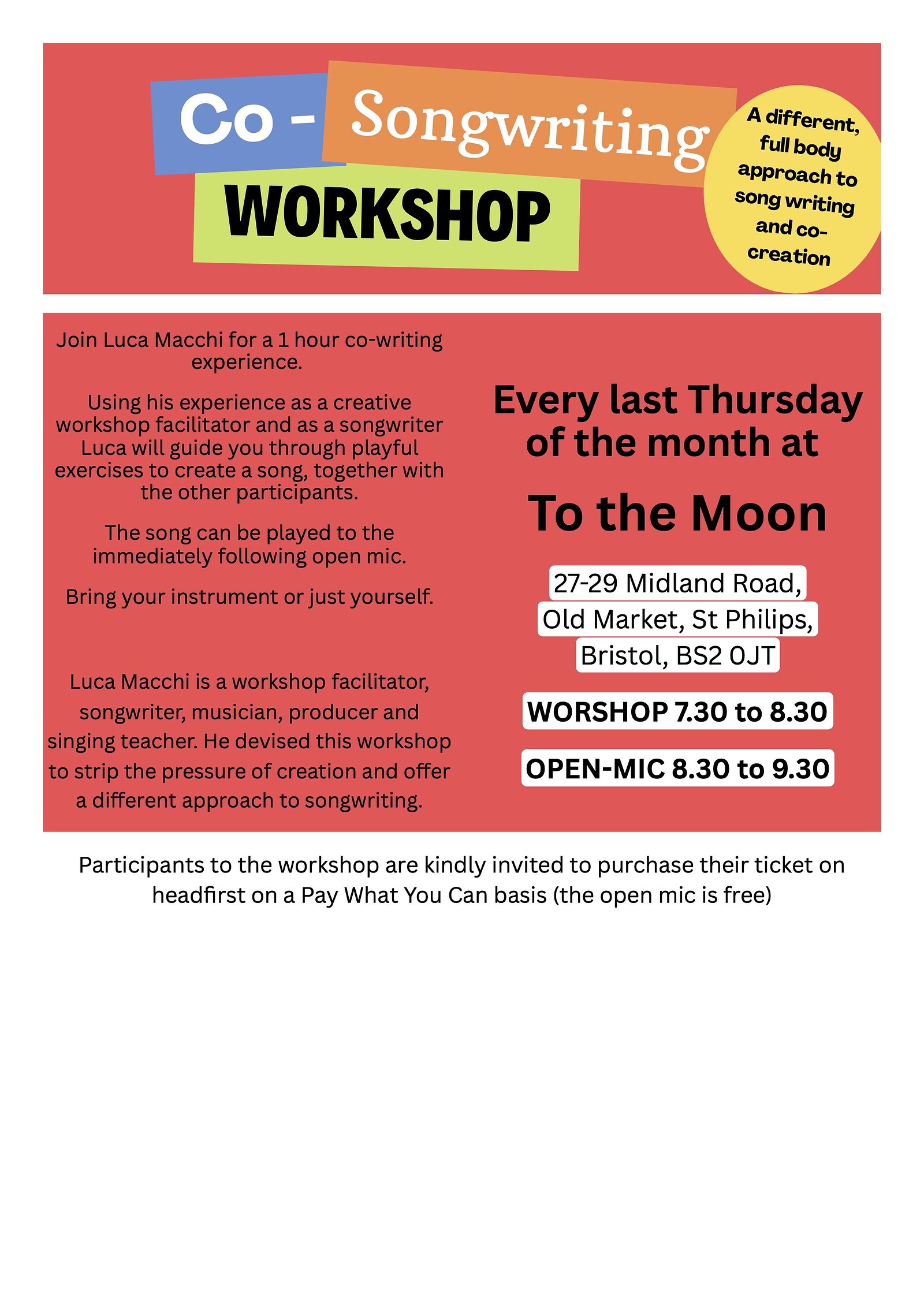 Co-Songwriting Workshop at To The Moon