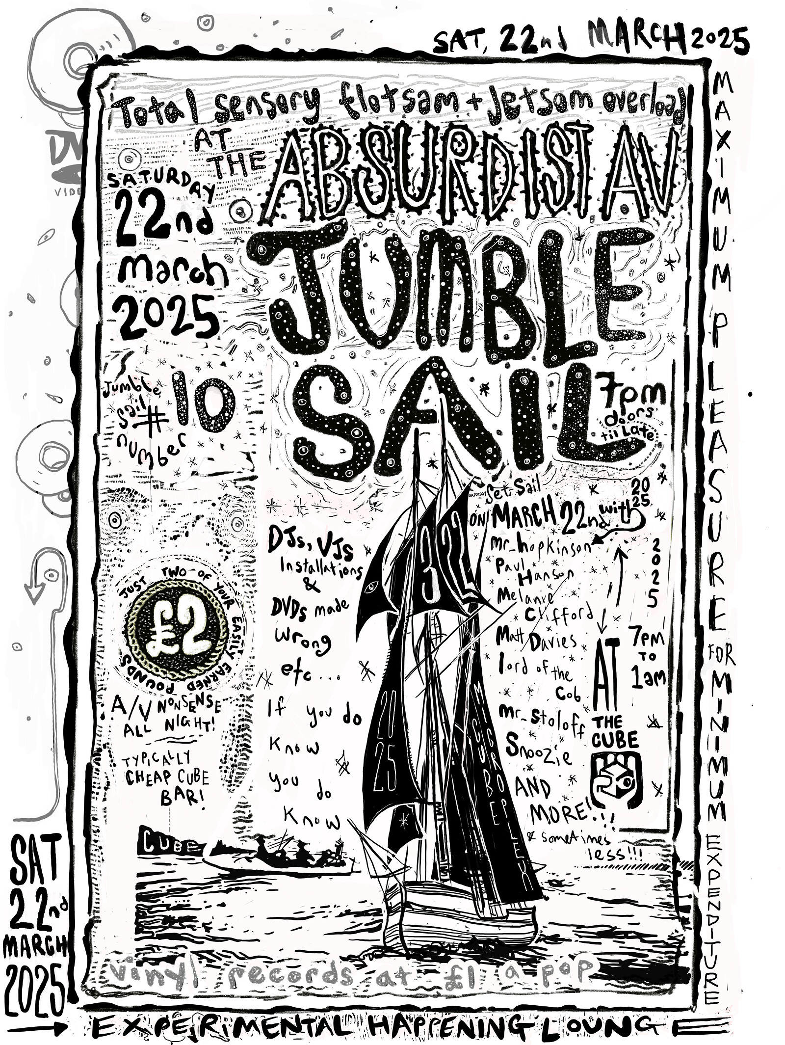 The Absurdist A/V JUMBLE SAIL #10 with mr_h & more at The Cube