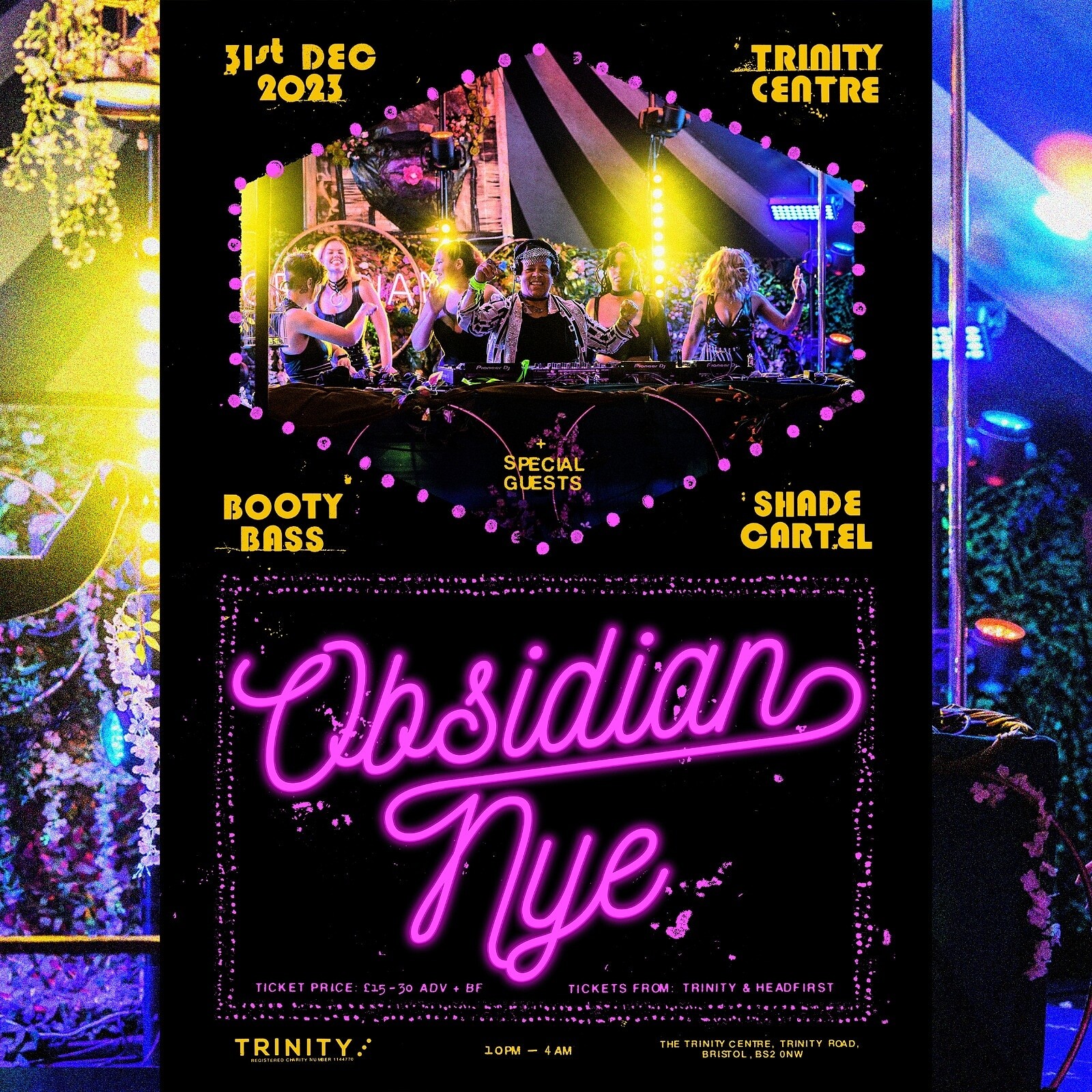 Obsidian NYE: Booty Bass & Shade Cartel at The Trinity Centre