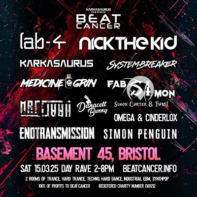 Beat:Cancer Day Party - Lab4, Nick The Kid & more at Basement 45