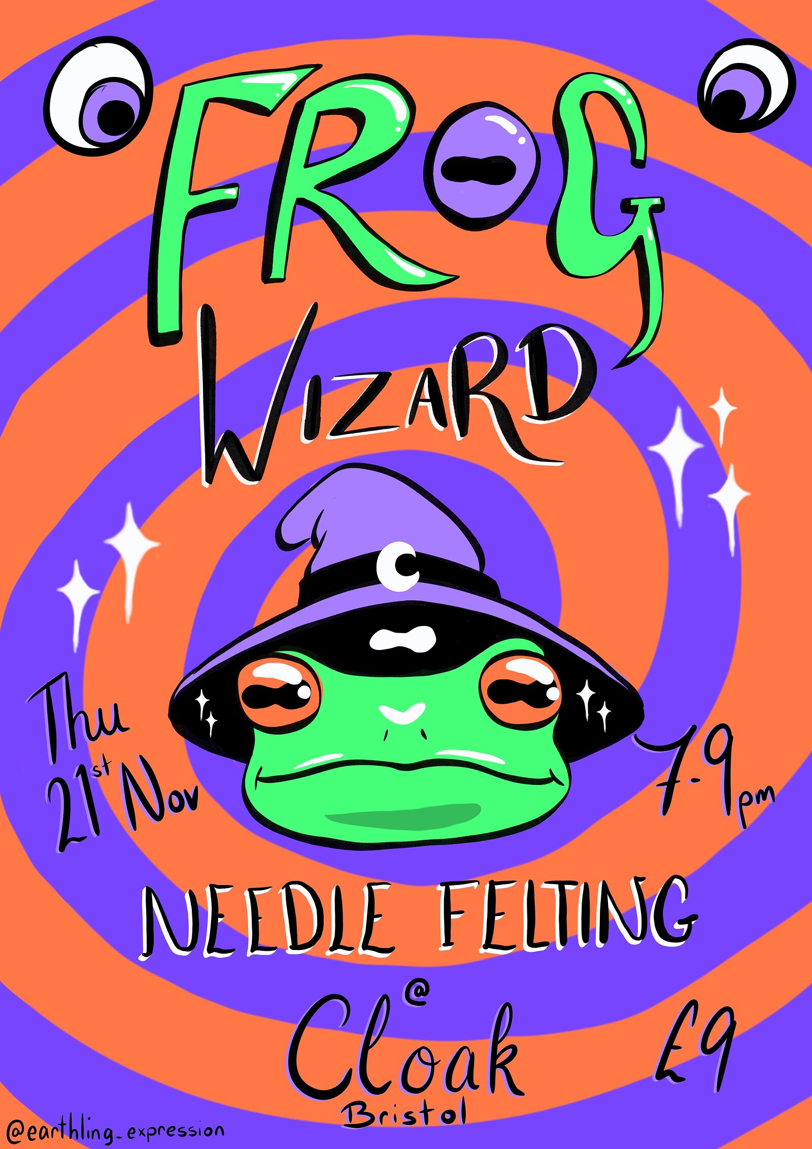 Frog Wizard Needle Felting at Cloak