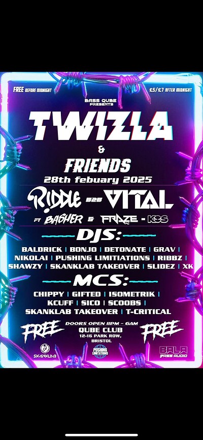 Twizla & Friends DnB Takeover @ Qube at Dojos