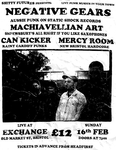 NEGATIVE GEARS, MACHIAVELLIAN ART, CAN KICKER.. at Exchange