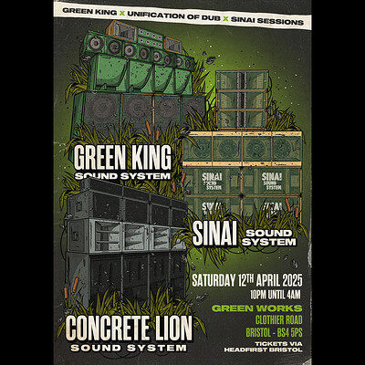 Sinai x Concrete Lion x Green King at Green Works