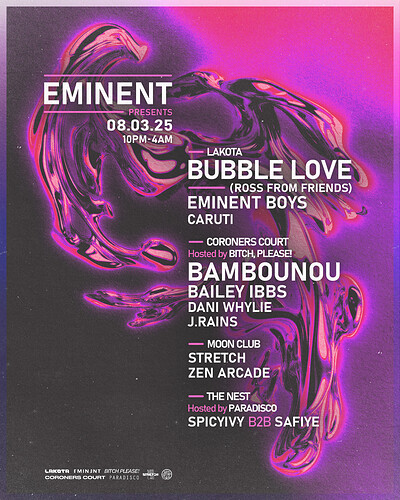 BUBBLE LOVE  + BAMBOUNOU +MORE at Lakota