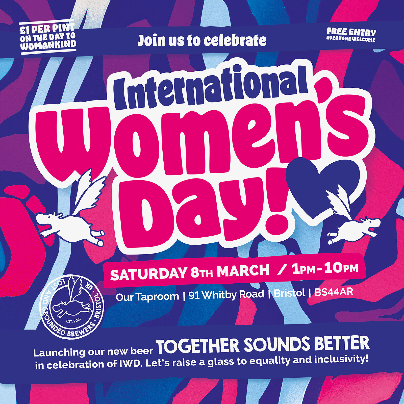 International Women’s Day Beer Launch Party at Lost and Grounded Brewers