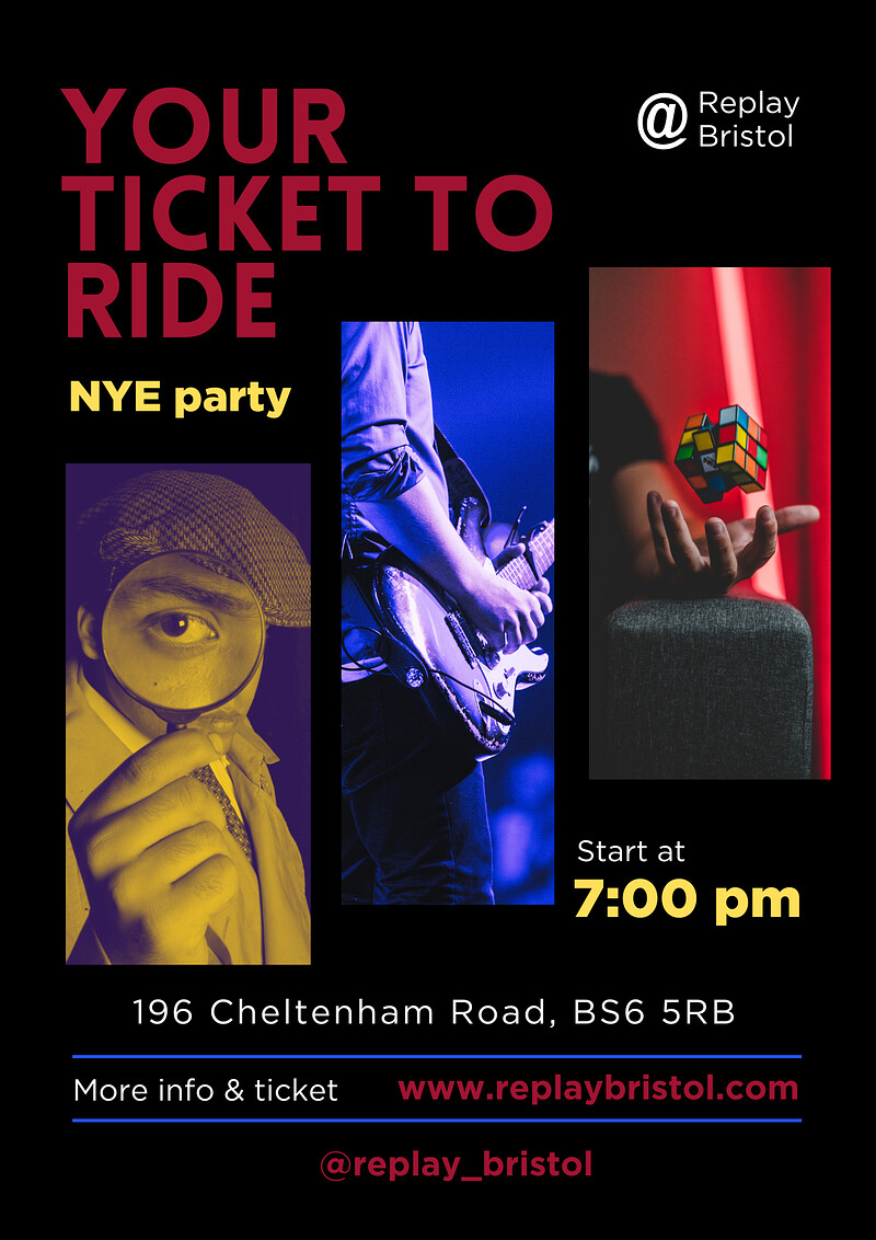 Your Ticket To RIde - NYE House Party & Music at Replay Bristol