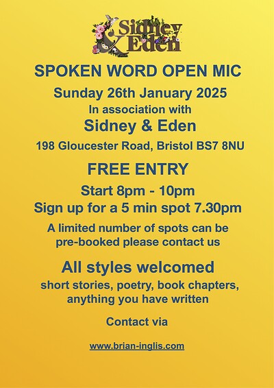 Spoken Word Open Mic at Sidney & Eden