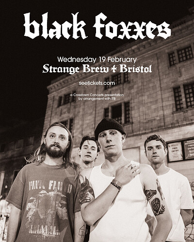 Black Foxxes + Lila Tristram + Runner Up at Strange Brew