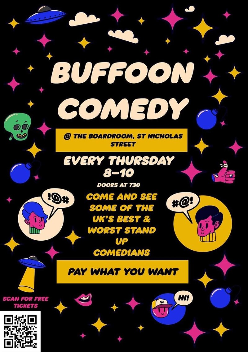 Buffoon Comedy at The Boardroom room